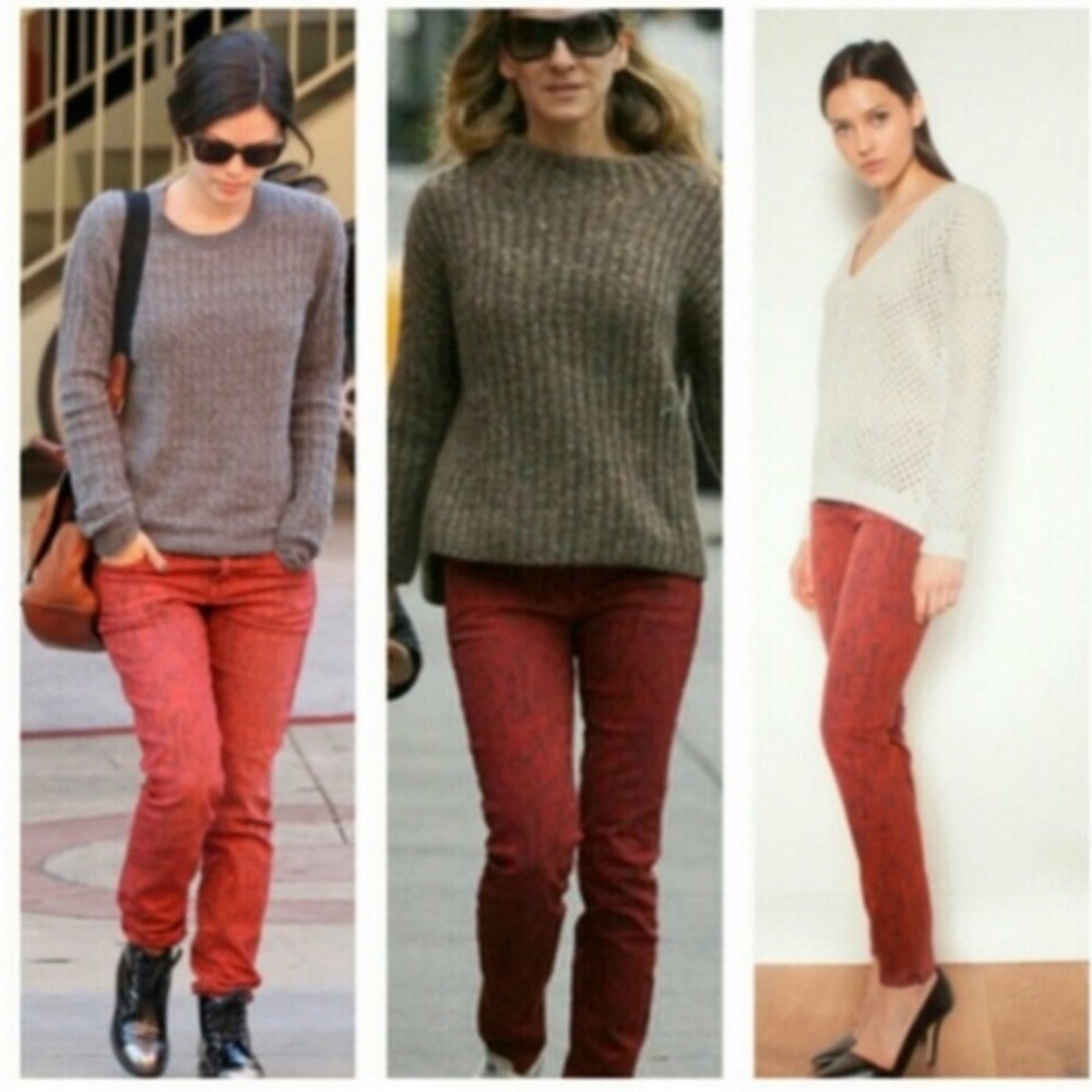 Current Elliot Boa Snake Ankle Skinny in Paprika